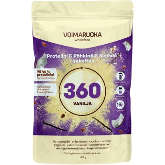 Протеиновая смесь Voimaruoka 360 с ванилью 908 г Протеиновая смесь Voimaruoka 360 с ванилью 908 г
