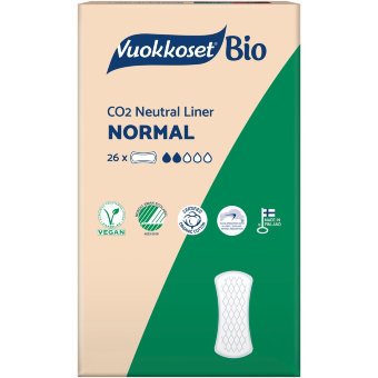 Ежедневные прокладки Vuorroset Bio Normal 26 шт Ежедневные прокладки Vuorroset Bio Normal 26 шт