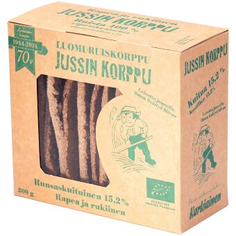 Ржаные органические крекеры Jussin Korppu 300 гр