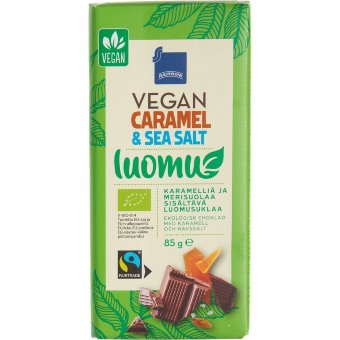 Веганский органический шоколад Rainbow с карамелью и морской солью 85 гр