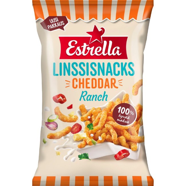 Снеки из чечевицы с томатом, чесноком и сыром чеддер Estrella Ranch Cheddar 125 гр