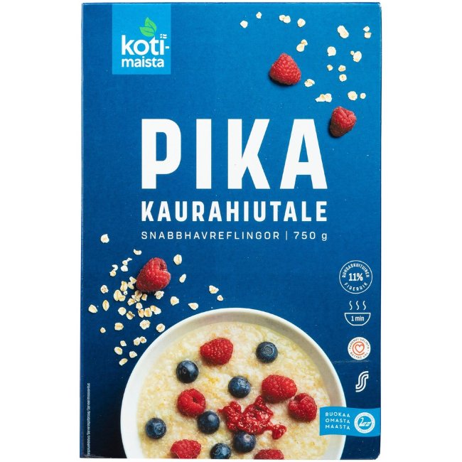 Овсяные хлопья Kotimaista Pika Kaurahiutale (1 минута) 750 гр