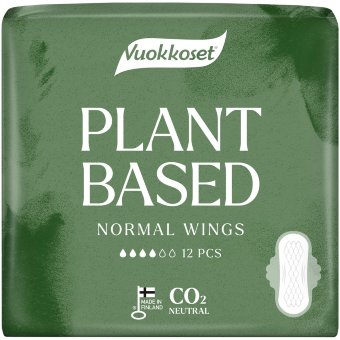 Гигиенические прокладки с крылышками Vuokkoset Plant Based Normal 12 шт Гигиенические прокладки с крылышками Vuokkoset Plant Based Normal 12 шт
