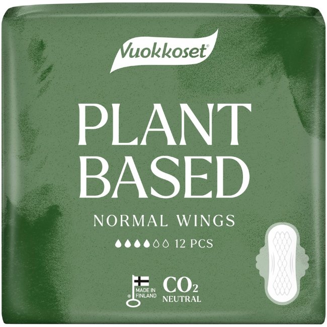 Гигиенические прокладки с крылышками Vuokkoset Plant Based Normal 12 шт