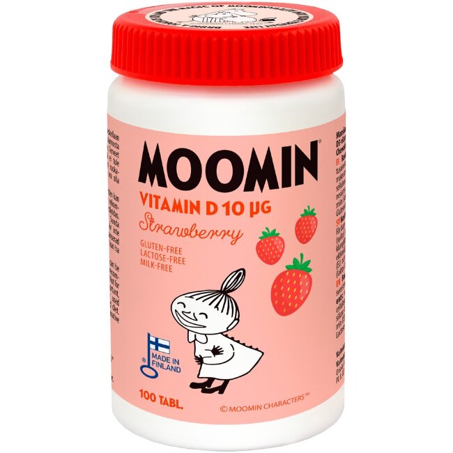 Жевательные таблетки с витамином D Moomin 10 мкг со вкусом клубники 100 шт