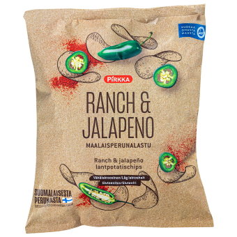 Картофельные чипсы с халапеньо Pirkka 200 гр