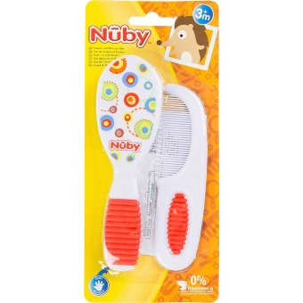 Детский набор (расческа, щетка) Nuby, 3+ мес