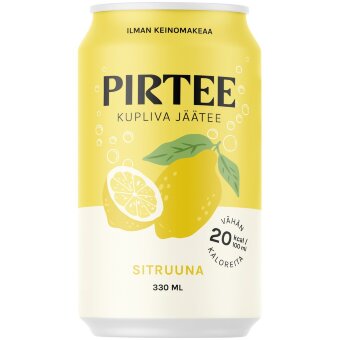 Газированный холодный чай с лимоном Pirtee 0,33 л банка Газированный холодный чай с лимоном Pirtee 0,33 л банка