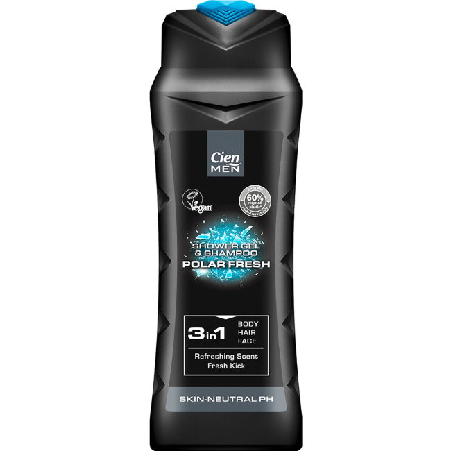Гель для душа и шампунь Cien Men "Polar Fresh" 400 мл