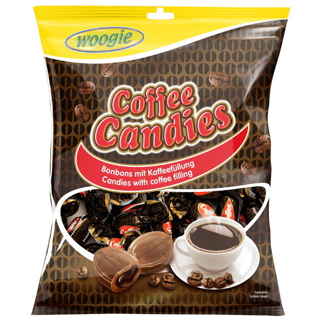 Леденцы с кофейной начинкой Coffee Candies woogie 150 гр Леденцы с кофейной начинкой Coffee Candies woogie 150 гр