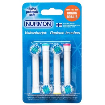 Насадки для зубных щеток NURMON 4 шт мягкие, совместимые с Oral-B Насадки для зубных щеток NURMON 4 шт мягкие, совместимые с Oral-B