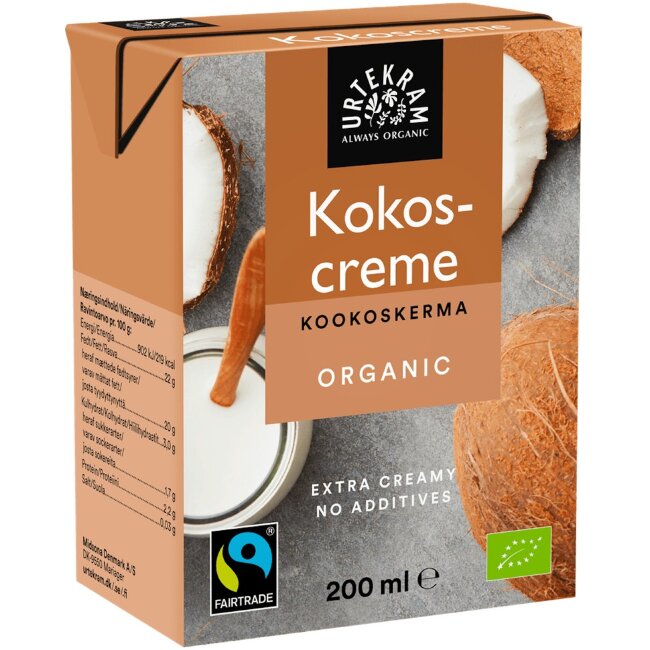 Кокосовые сливки Fairtrade Urtekram 200 мл