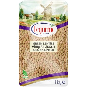 Сухие зеленые чечевицы Legurme 1 кг