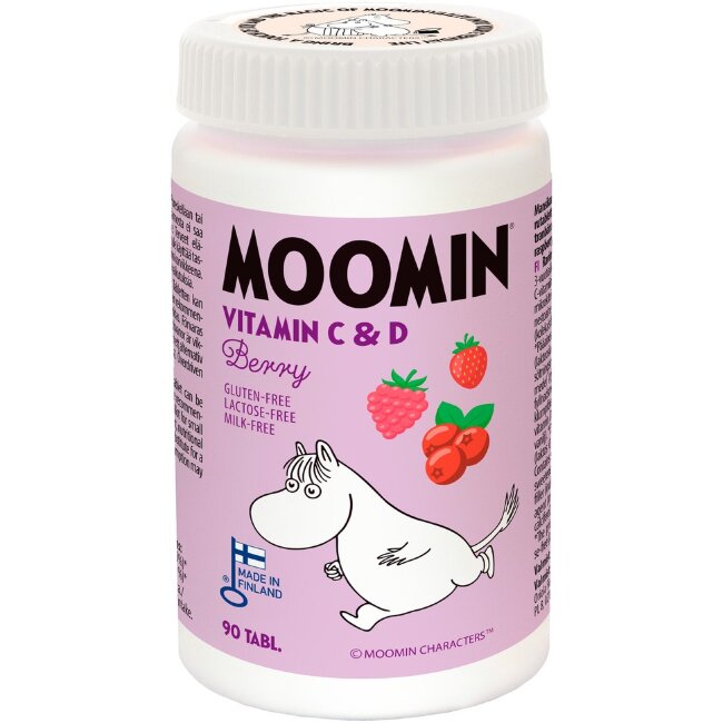 Жевательные таблетки с витаминами C и D Moomin со вкусом ягод 90 табл пищевой добавки
