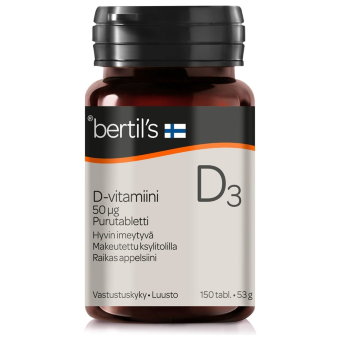 Витамин D3 жевательный Bertil's 50 мкг, 150 табл Витамин D3 жевательный Bertil's 50 мкг, 150 табл