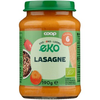 Детская лазанья Coop Eko органическая 190 гр 6 мес
