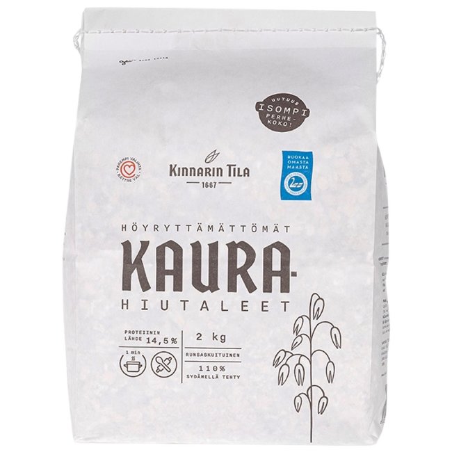 Овсяные хлопья без пропаривания Kinnarin Tila 2 кг