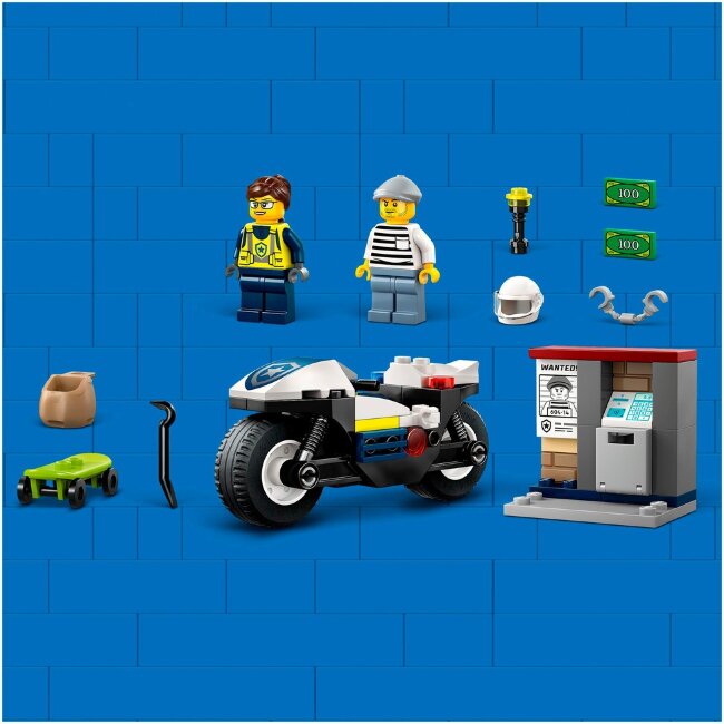 Конструктор LEGO® City полиция 60455 погоня на полицейском мотоцикле