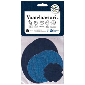 Текстильный заплатка FabPatch Denim 5 шт, фиксируемая трением для ремонта одежды