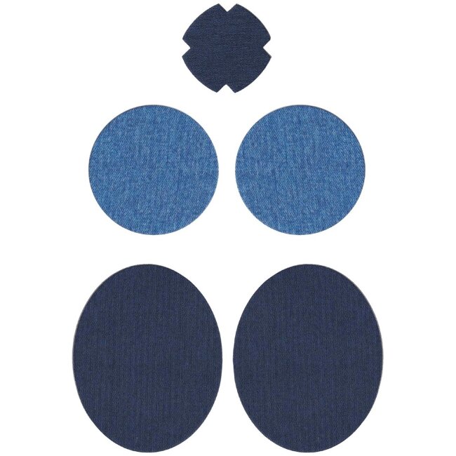 Текстильный заплатка FabPatch Denim 5 шт, фиксируемая трением для ремонта одежды