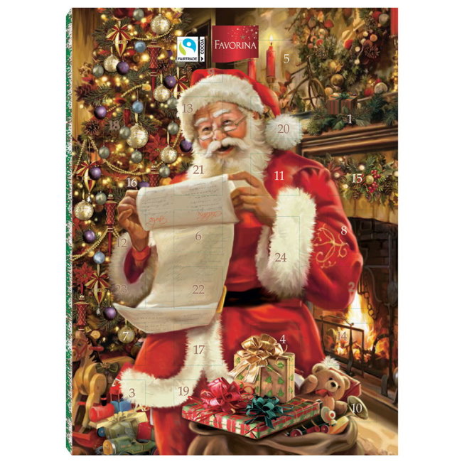 Новогодний календарь Favorina "Поздравление от Санта Клауса" 75 гр