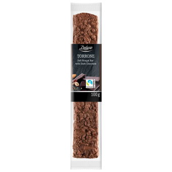 Батончик с нугой и тёмным шоколадом Deluxe 100 гр Батончик с нугой и тёмным шоколадом Deluxe 100 гр