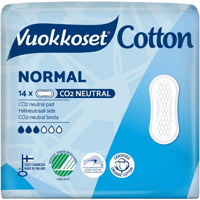 Прокладки Vuorroset Cotton-Normal-Wings 14 шт