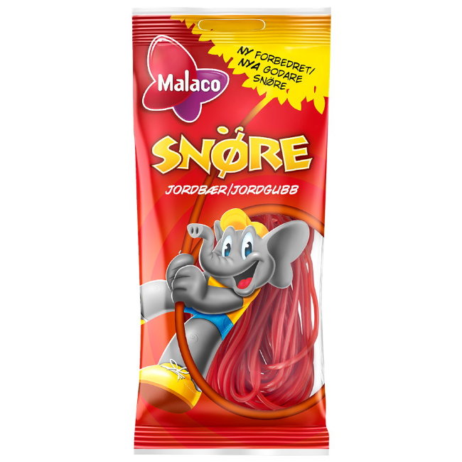 Жевательная конфета с клубникой и лакрицей Malaco Snore 94 гр