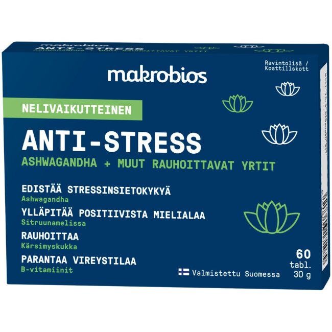Таблетки Makrobios Anti-stress 60 шт 30 гр Таблетки Makrobios Anti-stress 60 шт 30 гр