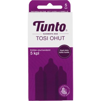 Презервативы Tunto Tosi Ohut супертонкие 5 шт/уп Презервативы Tunto Tosi Ohut супертонкие 5 шт/уп