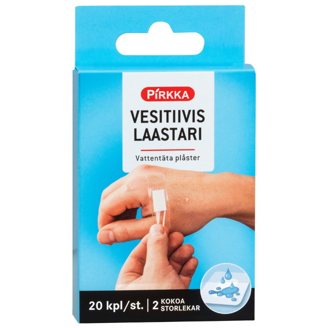 Прозрачный водонепроницаемый пластырь Pirkka Vesitiivis 20 шт