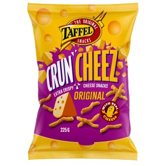 Хрустящие сырные снеки Taffel CrunCheez Original Extra Crispy 225 гр Хрустящие сырные снеки Taffel CrunCheez Original Extra Crispy 225 гр