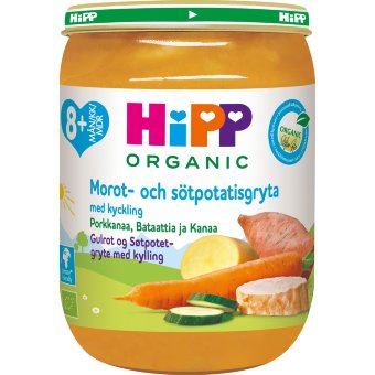 Пюре (морковь, сладкий картофель и курица) HiPP 190 гр с 8 мес