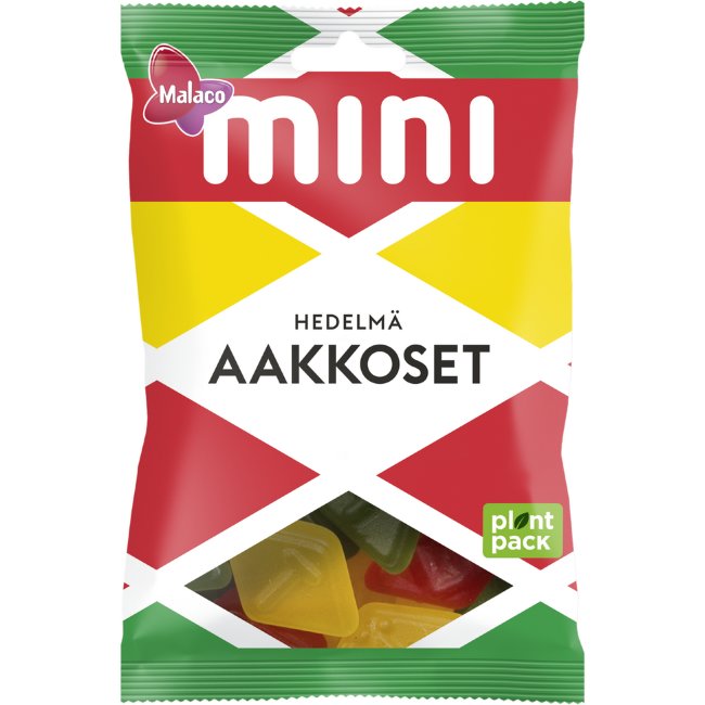 Фруктовые жевательные конфеты Malaco Mini Aakkoset 120 гр