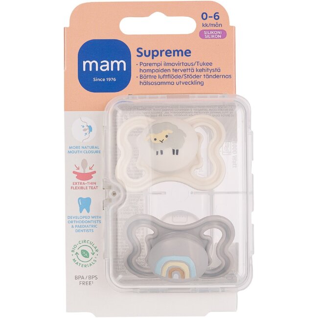 Силиконовая пустышка MAM Supreme 0-6 мес 2 шт Силиконовая пустышка MAM Supreme 0-6 мес 2 шт