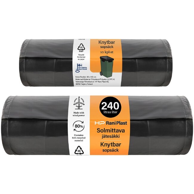Мешок для мусора на завязках HP Rani Plast AB 240 л 10 шт