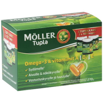 Рыбий жир Omega-3 Moller Tupla 3х100 капсул (Омега-3 Меллер Тупла)
