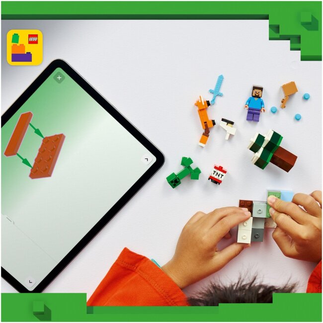 Конструктор LEGO® Minecraft 21583 приключения Стива в тайговом лесу