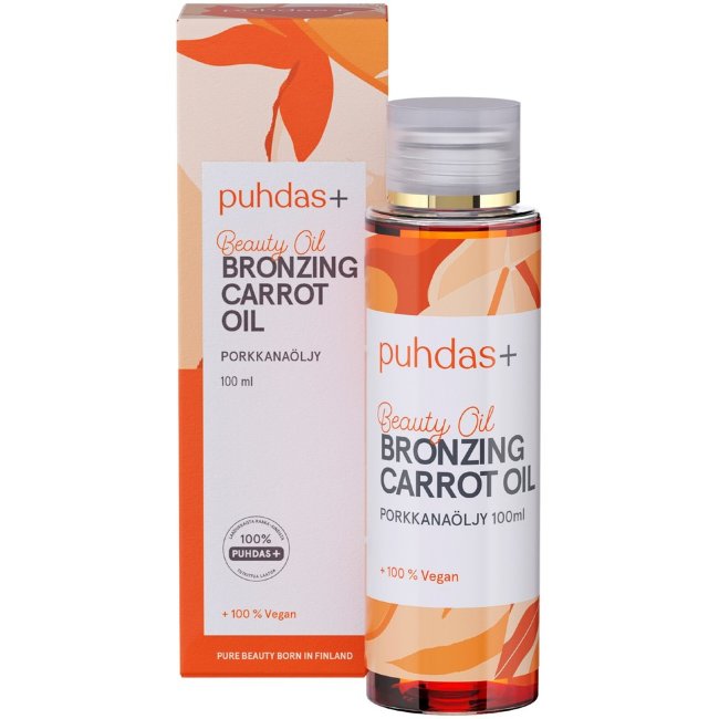 Масло для лица и тела Puhdas+ Beauty с бронзирующим эффектом и морковным маслом 100 мл