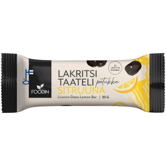 Финиковый батончик с лакрицей и лимоном Foodin 35 гр Финиковый батончик с лакрицей и лимоном Foodin 35 гр