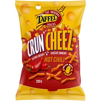 Сырные снеки Taffel CrunCheez Hor Chili с острым чили 225 гр Сырные снеки Taffel CrunCheez Hor Chili с острым чили 225 гр