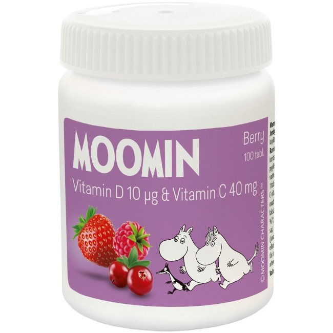Витамины C+D Moomin со вкусом ягод 100 шт с ксилитом