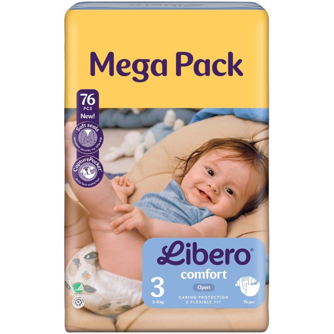 Подгузники на липучках Libero Comfort размер 3 (уп 76 шт) 5-8 кг Подгузники на липучках Libero Comfort размер 3 (уп 76 шт) 5-8 кг