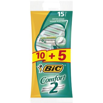 Одноразовые бритвы BIC Comfort 2 для мужчин 15 шт в упаковке Одноразовые бритвы BIC Comfort 2 для мужчин 15 шт в упаковке