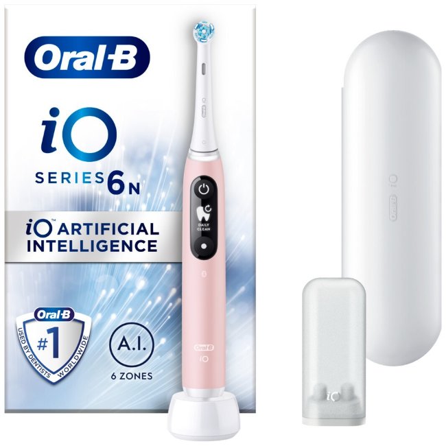 Электрическая зубная щетка Oral-B iO6 розовая + дорожный футляр Электрическая зубная щетка Oral-B iO6 розовая + дорожный футляр