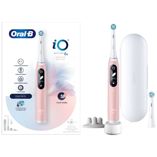 Электрическая зубная щетка Oral-B iO6 розовая + дорожный футляр Электрическая зубная щетка Oral-B iO6 розовая + дорожный футляр