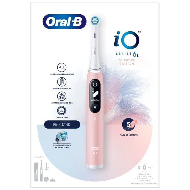Электрическая зубная щетка Oral-B iO6 розовая + дорожный футляр Электрическая зубная щетка Oral-B iO6 розовая + дорожный футляр