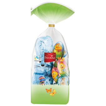Пасхальный подарочный набор Favorina - фигурка Весенний заяц и шоколадные яйца 120 гр Пасхальный подарочный набор Favorina - фигурка Весенний заяц и шоколадные яйца 120 гр