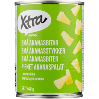 Маленькие ананасовые кусочки Xtra 567/340 гр