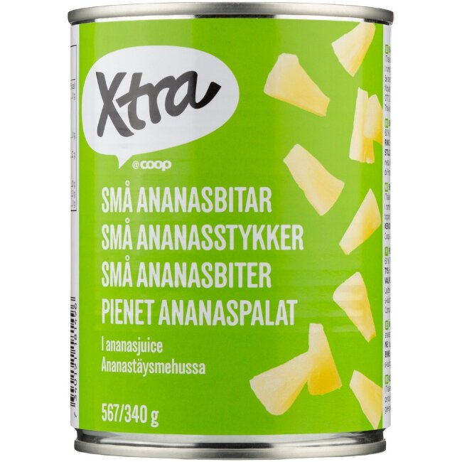 Маленькие ананасовые кусочки Xtra 567/340 гр Маленькие ананасовые кусочки Xtra 567/340 гр
